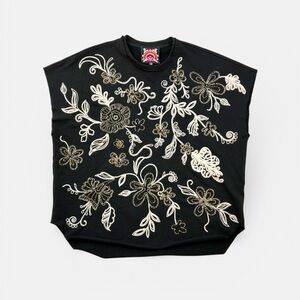 Johnny Was Black French Terry Poncho Size XS